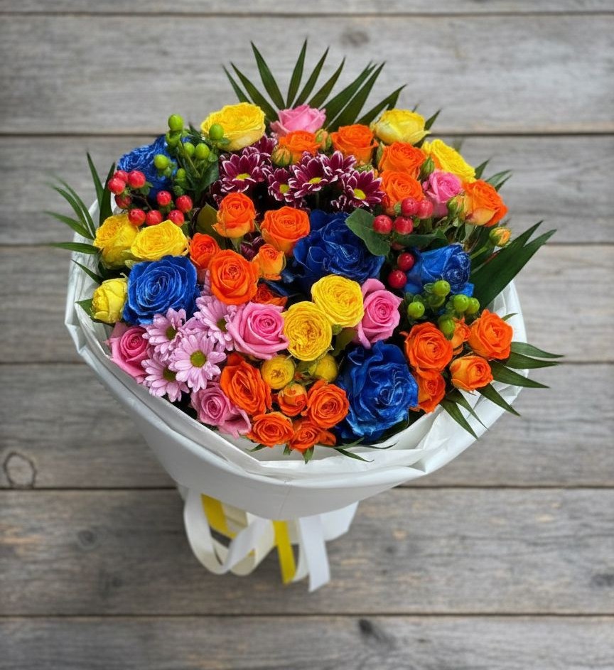 Букет цветов из: Розы и Хризантемы в Нижний Ингаш