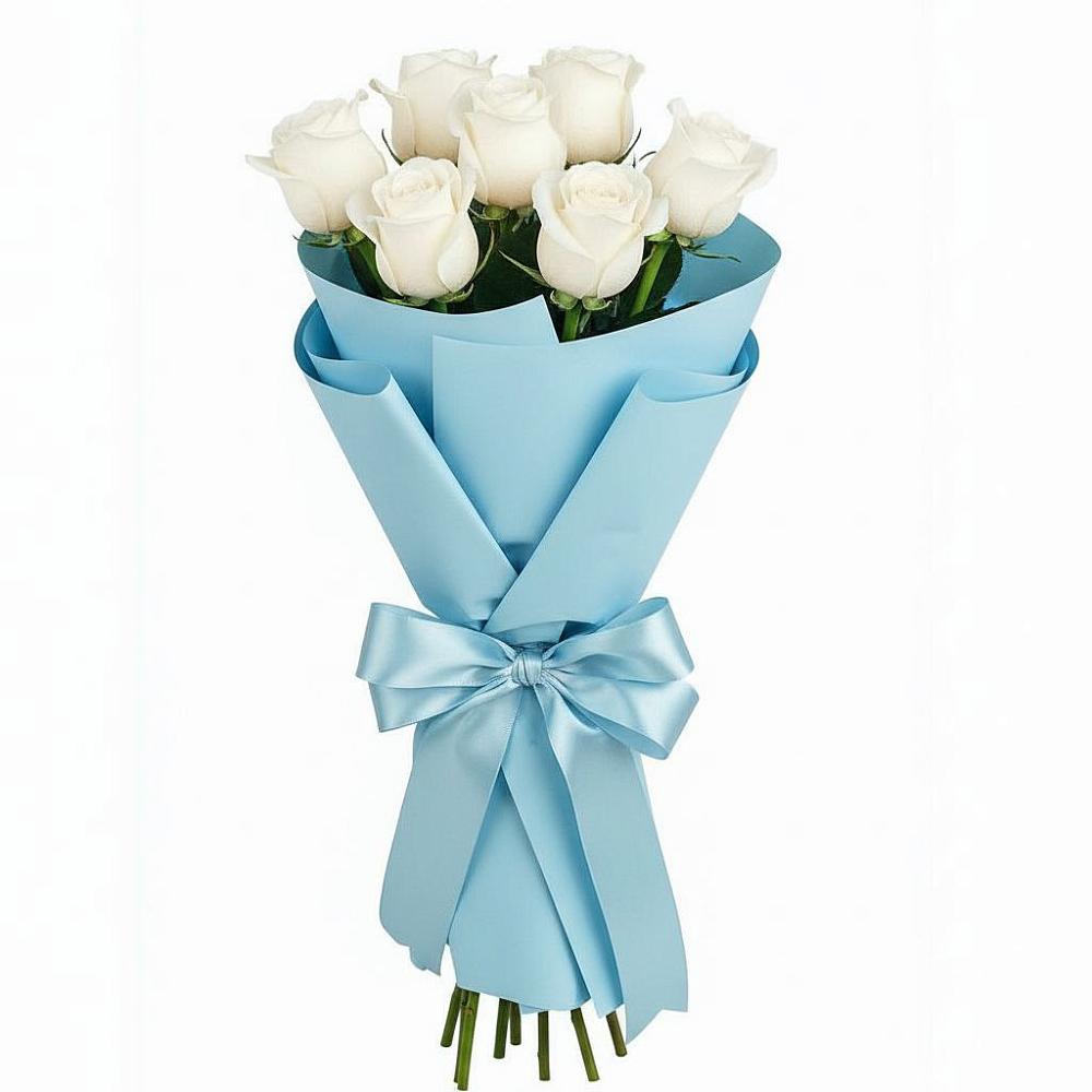 Букет 7 белых роз Проуд в Нижний Ингаш