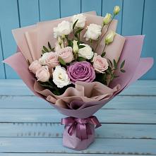 Букет цветов из:  Розы и Лизиантусы #REPLACE_PRED# Нижний Ингаш