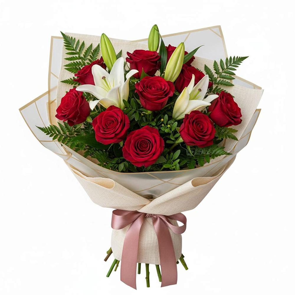 Букет цветов из: Лилии и Розы в Нижний Ингаш