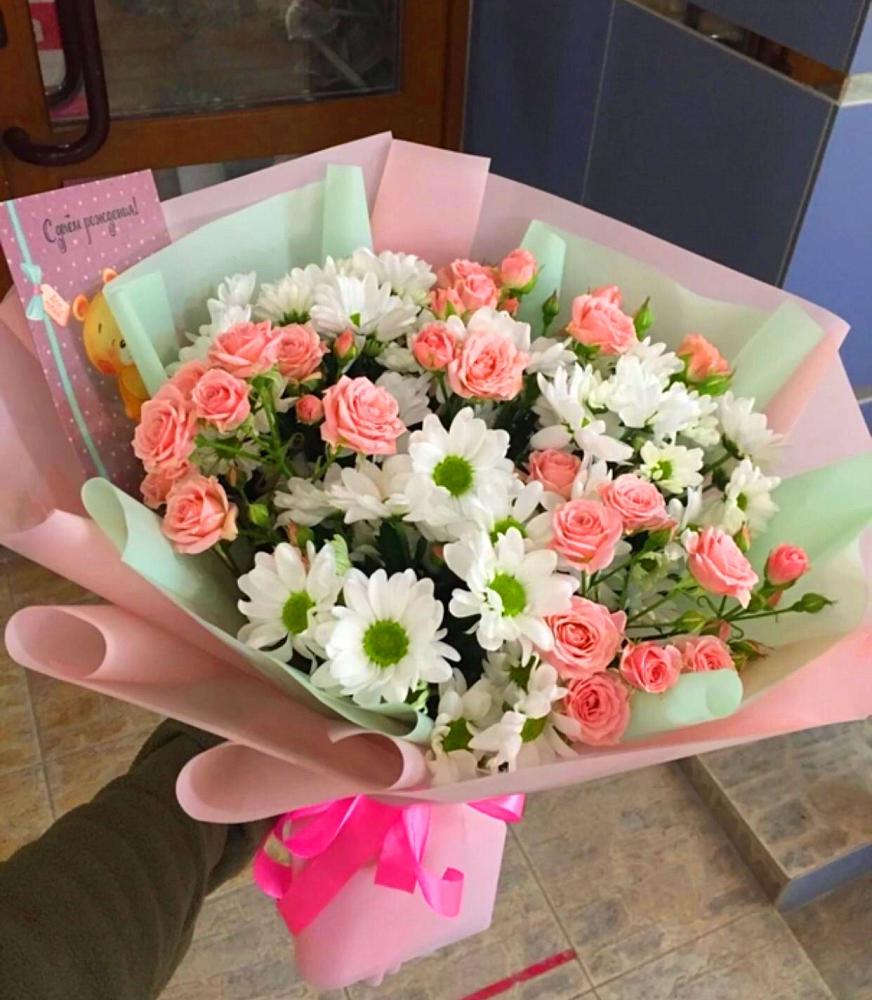 Букет цветов из: Розы и Хризантемы в Нижний Ингаш