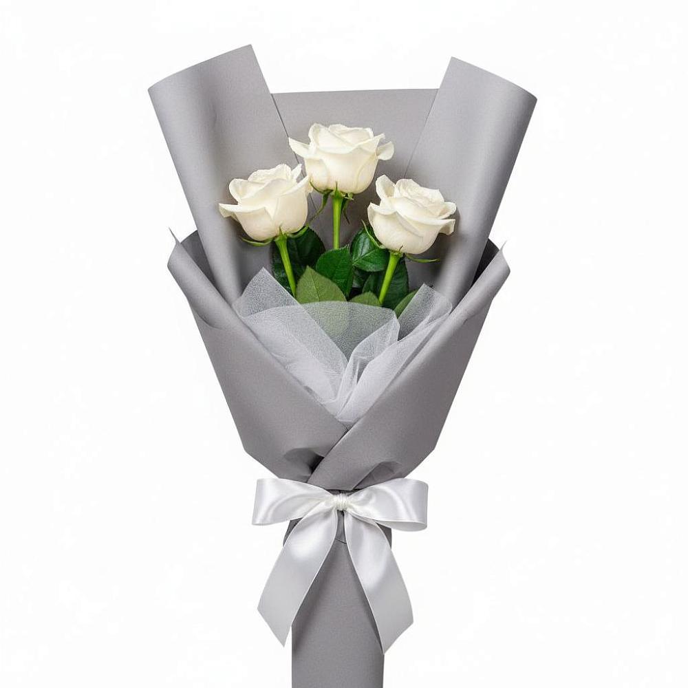 Букет 3 белые розы в Нижний Ингаш