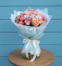 Букет цветов из:  Хризантемы и Розы в Нижний Ингаш